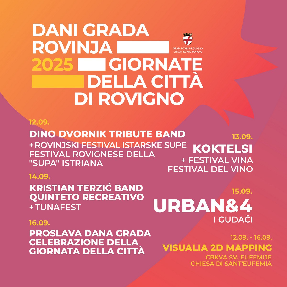 Rovinjske noći i Festival istarske supe otvaraju šestodnevno slavlje Dana Grada i njegove zaštitnice Svete Eufemije