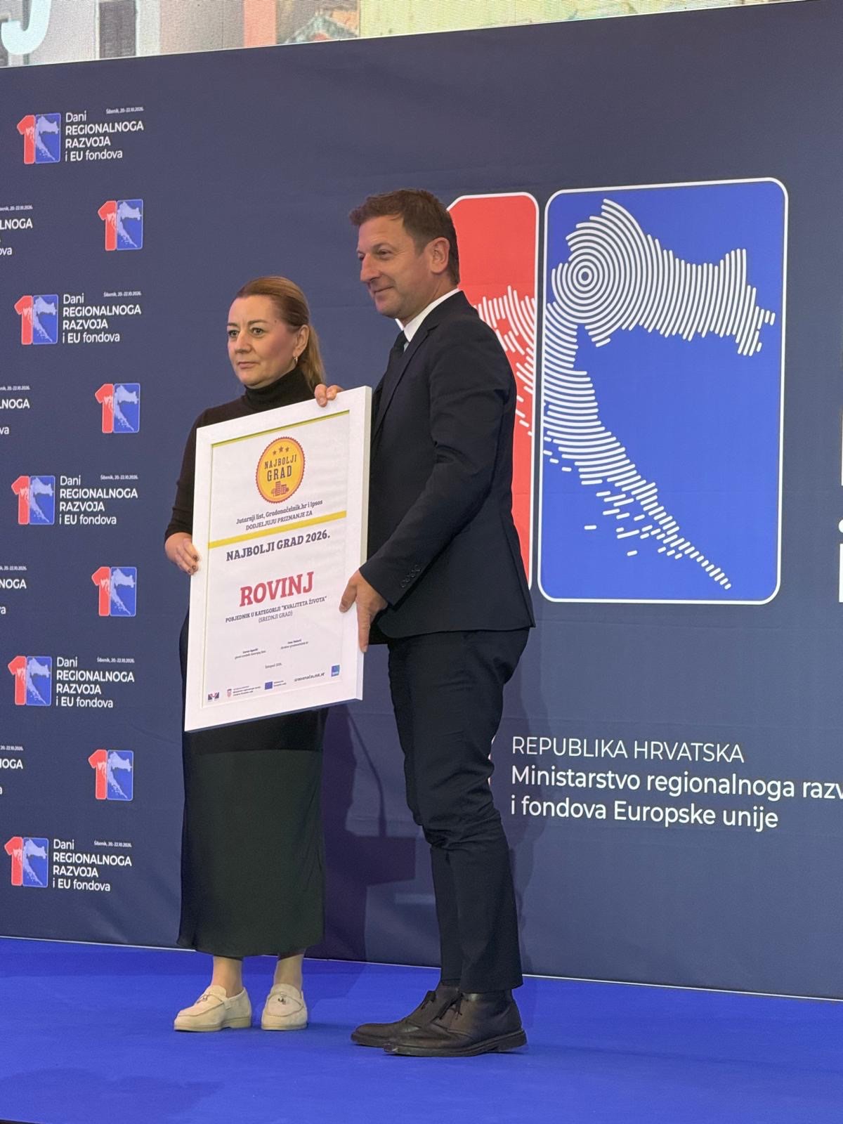 Rovinj-Rovigno proglašen najboljim srednjim gradom u Hrvatskoj po kvaliteti života